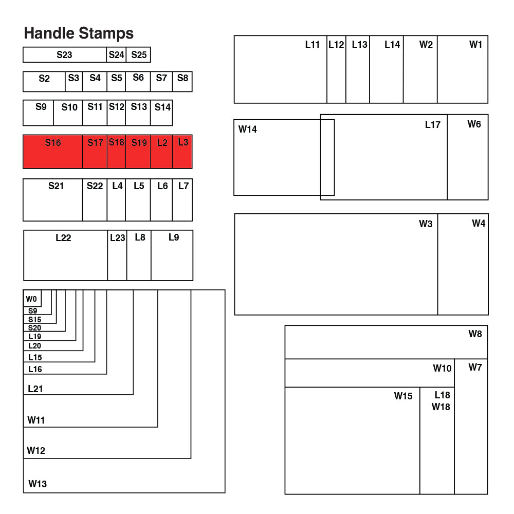 L3 Vue Stamp - Custom Handle Stamp 20 x 100mm
