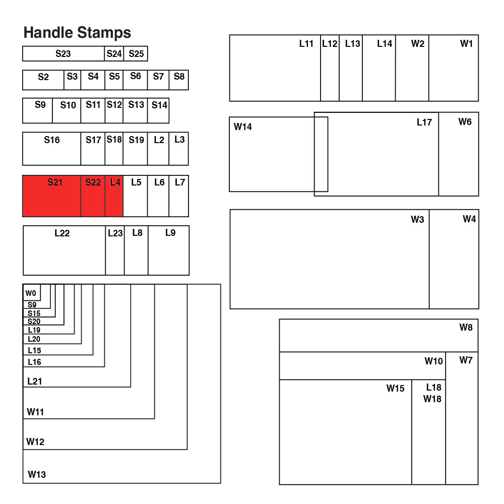 L4 Vue Stamp - Custom Handle Stamp 25 x 60mm