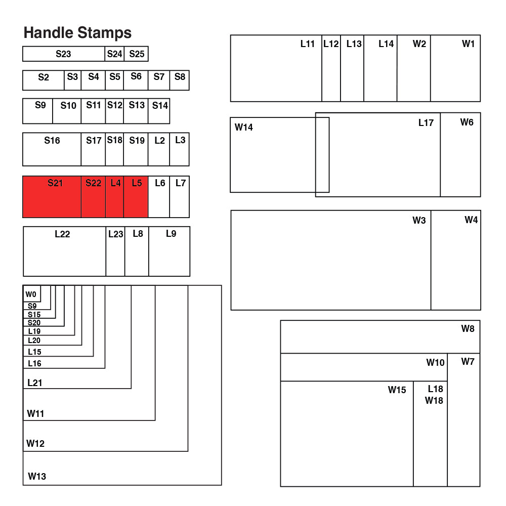 L5 Vue Stamp - Custom Handle Stamp 25 x 75mm