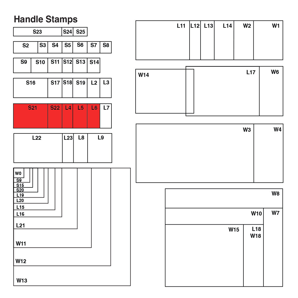 L6 Vue Stamp - Custom Handle Stamp 25 x 85mm