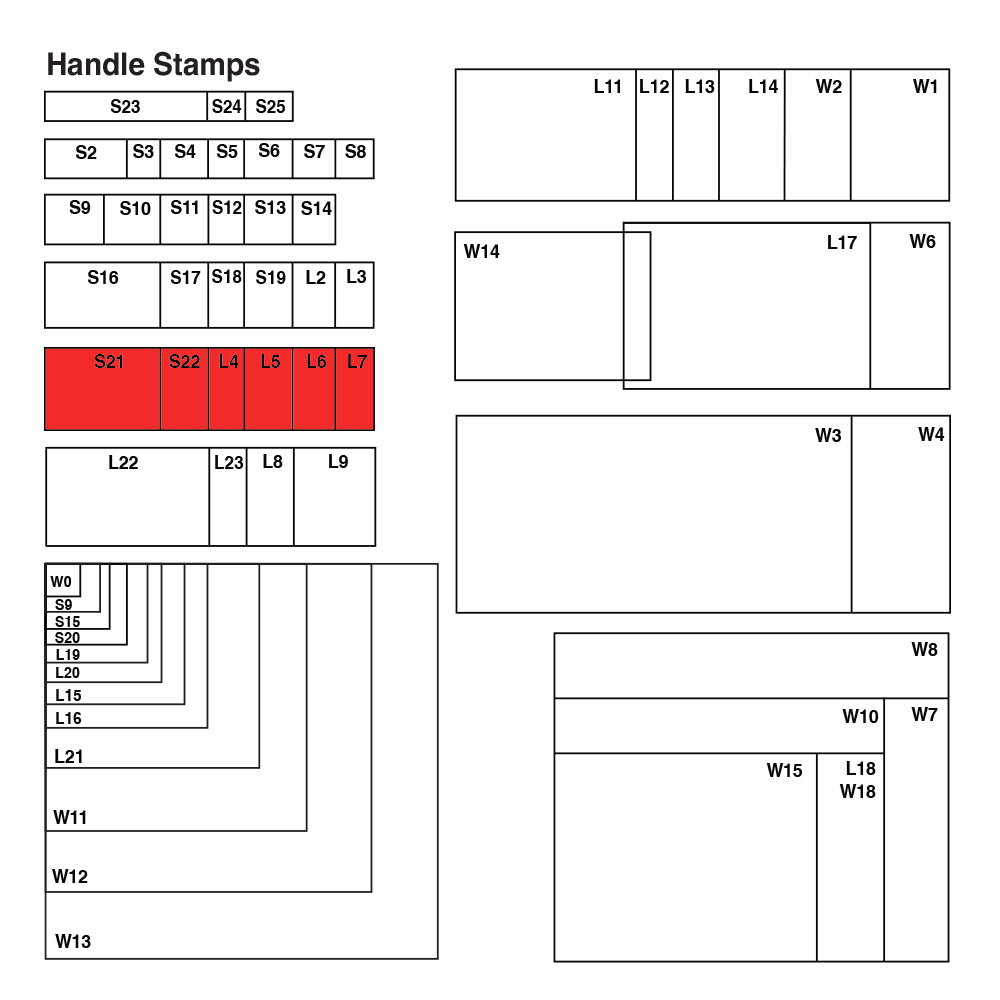 L7 Vue Stamp - Custom Handle Stamp 25 x 100mm