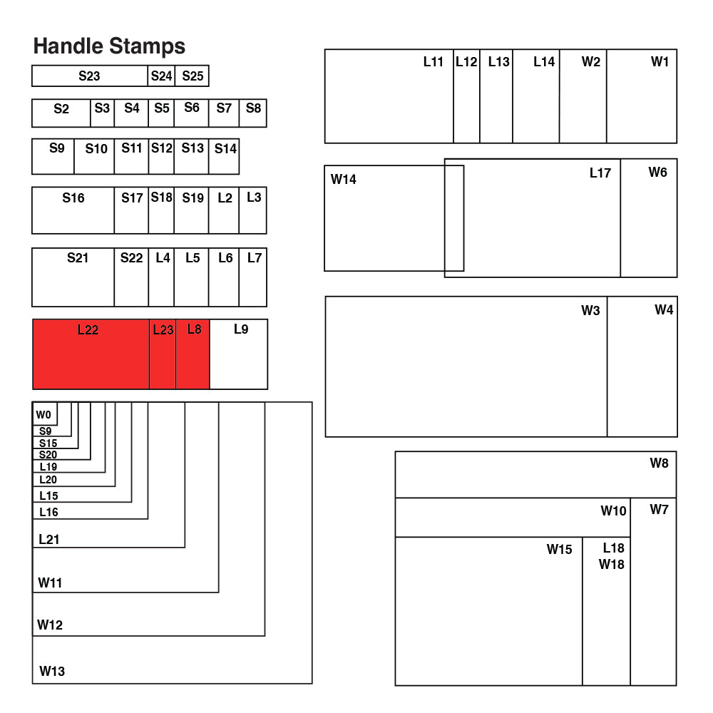 L8 Vue Stamp - Custom Handle Stamp 30 x 75mm