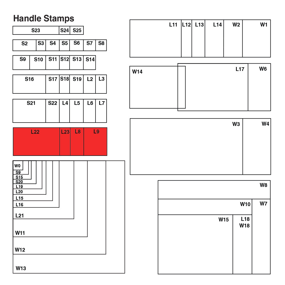 L9 Vue Stamp - Custom Handle Stamp 30 x 100mm