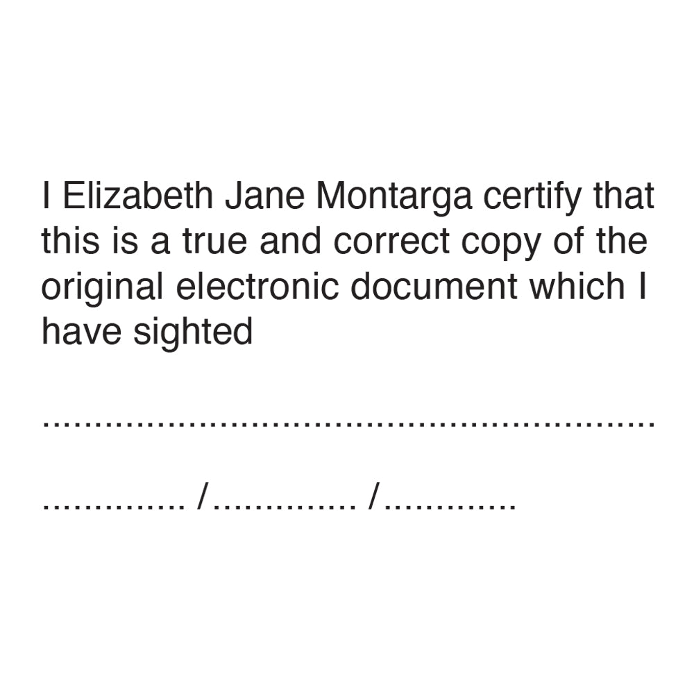 Lawyer Stamp - Certify True Copy of Electronic Document 4928