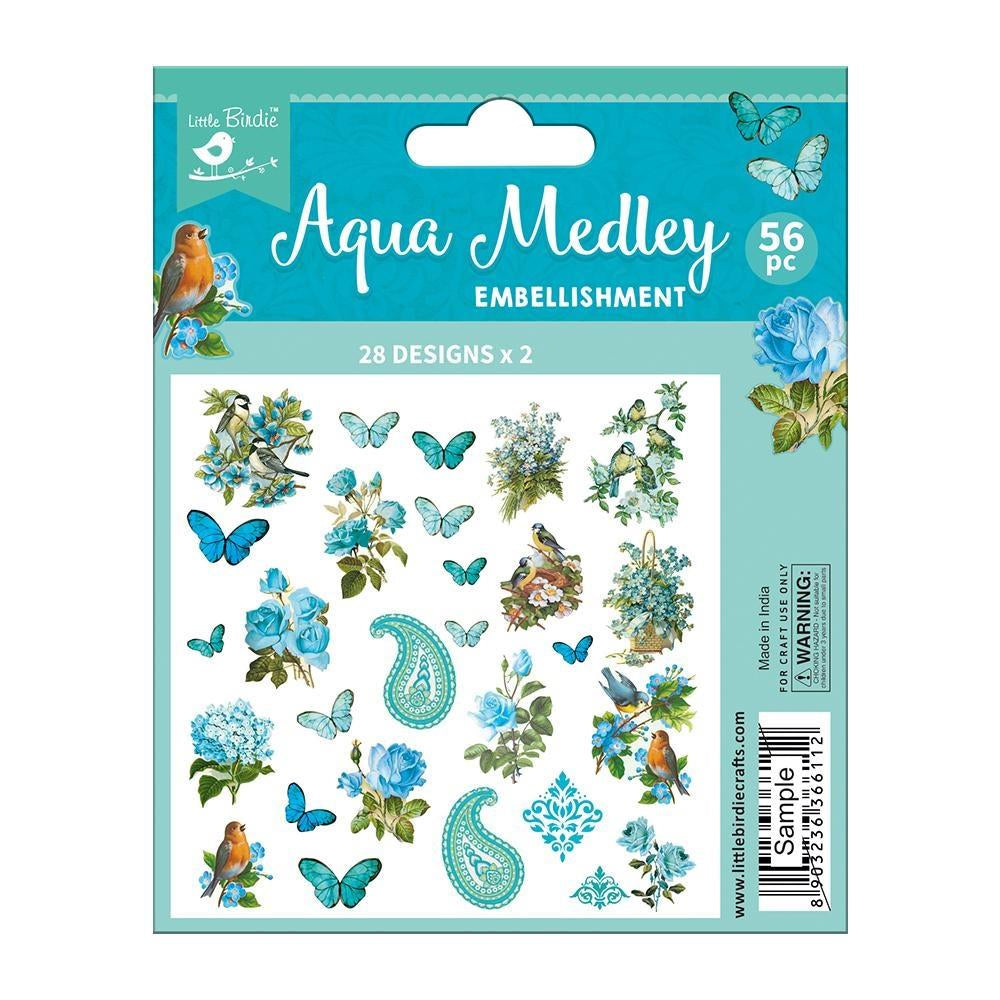 Little Birdie Ephemera - Aqua Medley CR79494