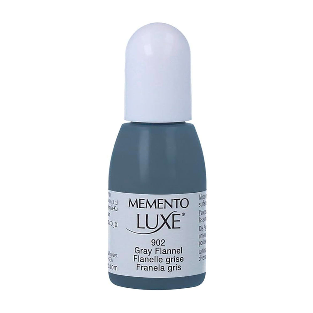 Tsukineko Memento Luxe Pigment Reinker Bottle - Grey Flannel