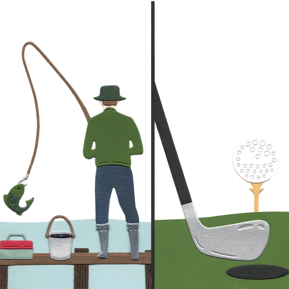 Montie's Craft Supplies Cutting Die Set - Fishing and Golfing