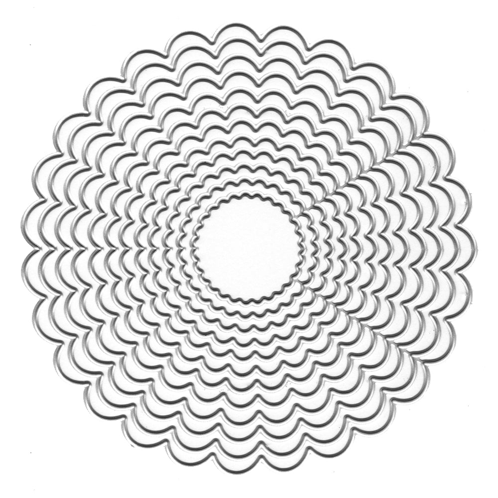 Montie's Craft Supplies Cutting Die Set - Scalloped Circles