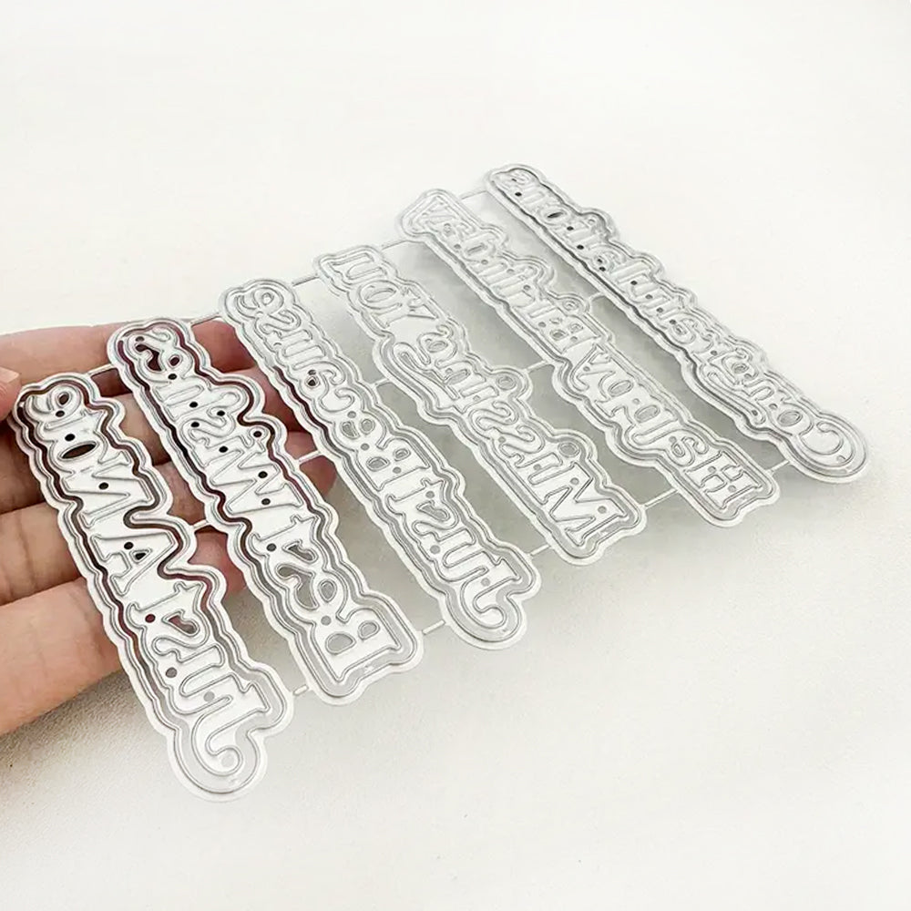 Montie's Craft Supplies Cutting Die Set - Wording Set of 6
