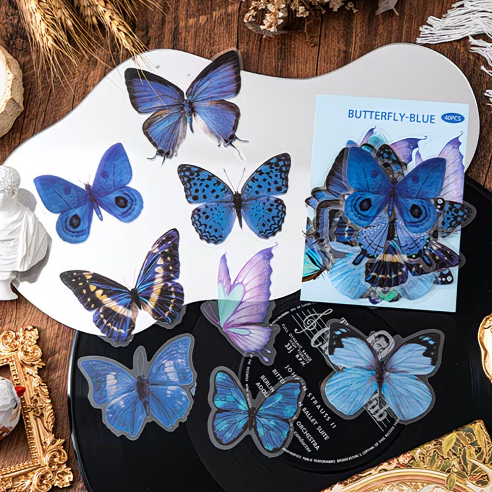 Montie's Craft Supplies Stickers - Butterfly Blue