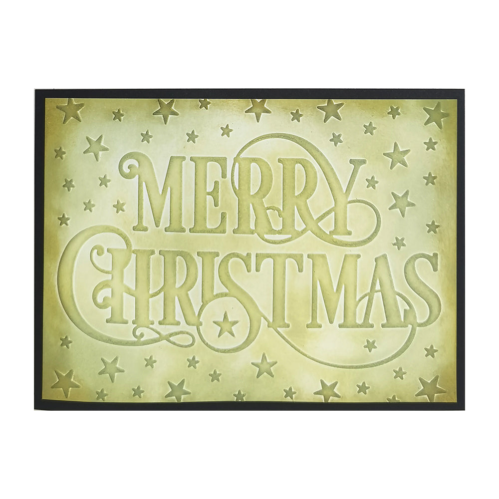 Montie's Craft Supplies 2D Embossing Folder - Merry Christmas