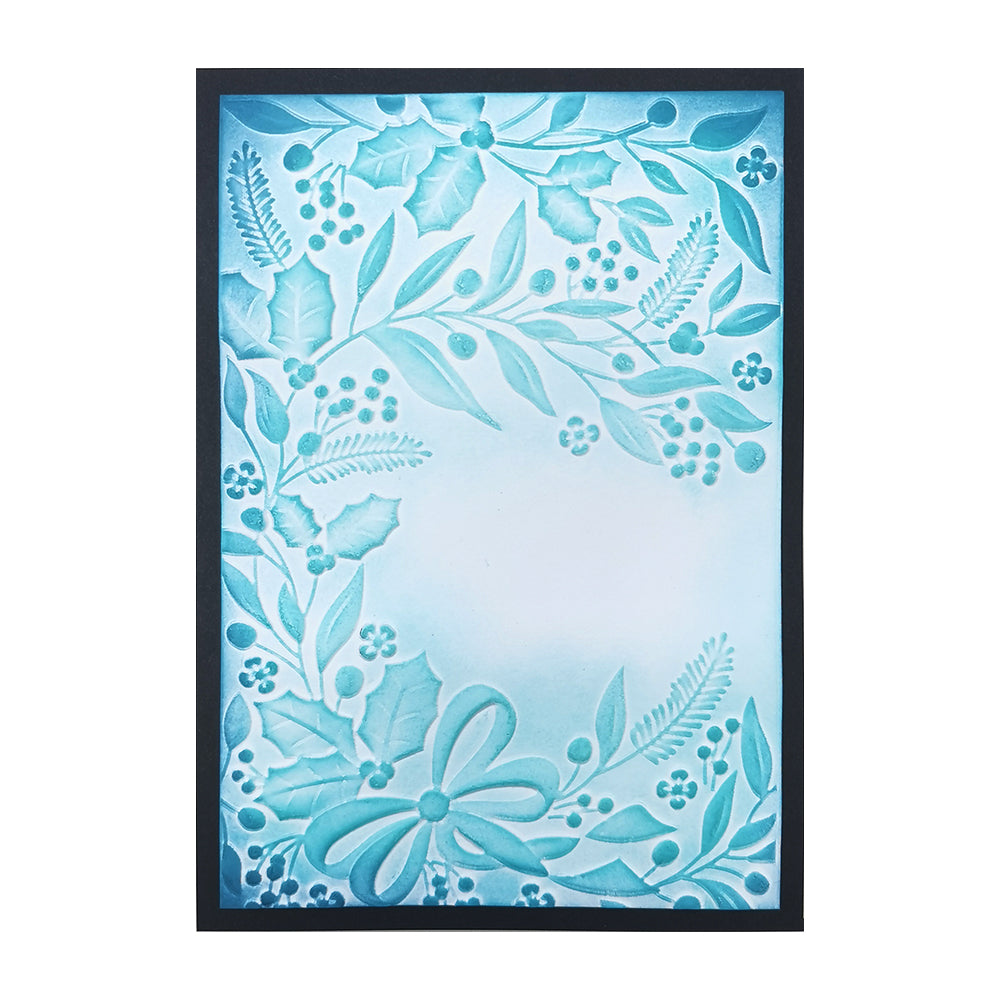 Montie's Craft Supplies 3D Embossing Folder - Christmas Foliage