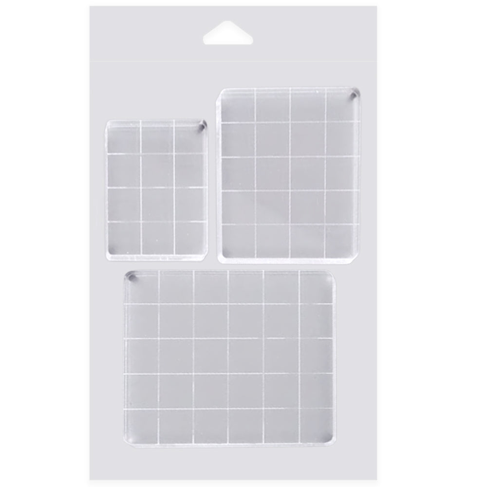 Montie's Craft Supplies Acrylic Clear Stamping Block Set of 3