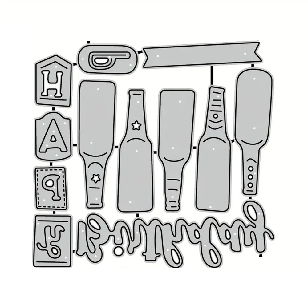 Montie's Craft Supplies Cutting Die - Birthday Bottles