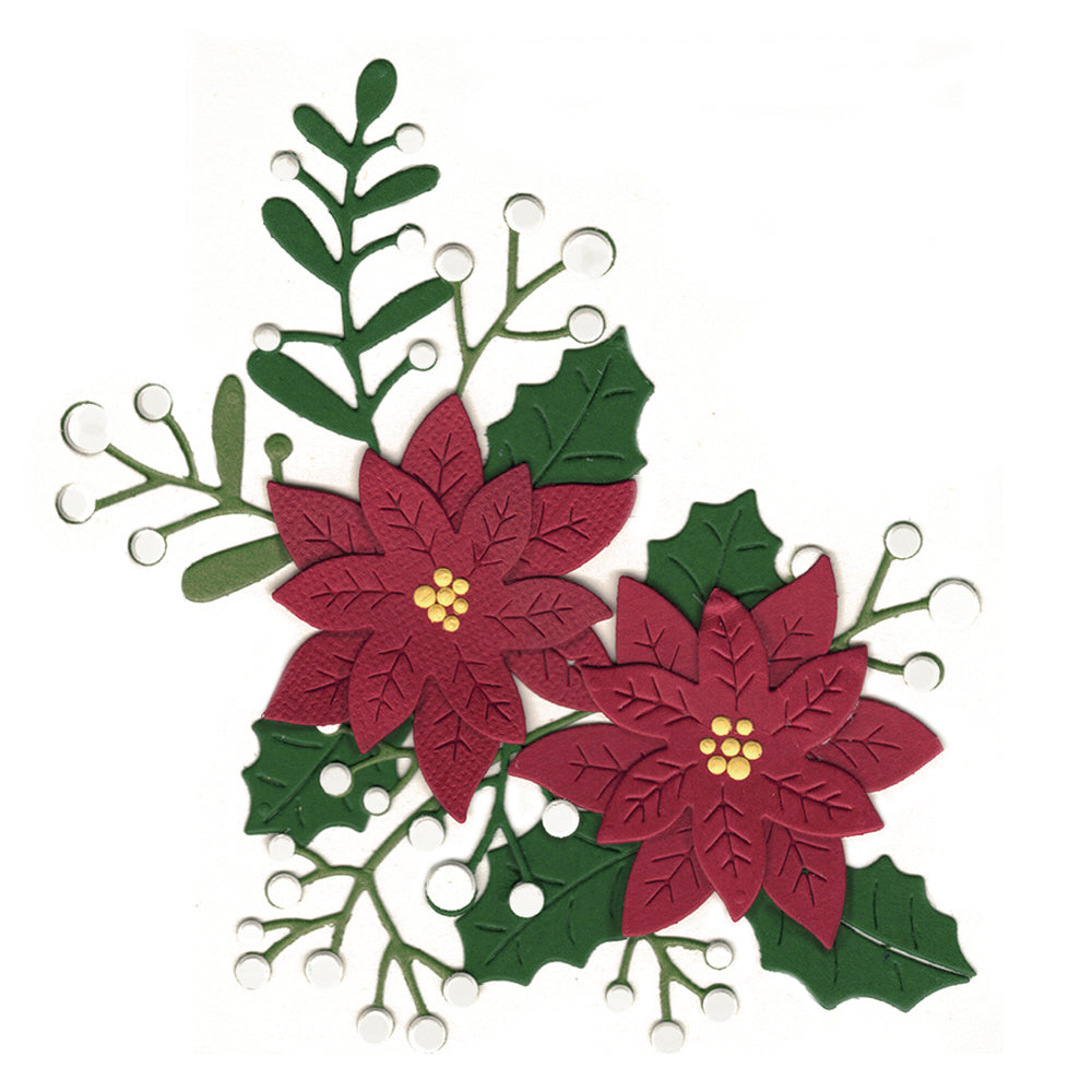 Montie's Craft Supplies Cutting Die - Poinsettia & Holly