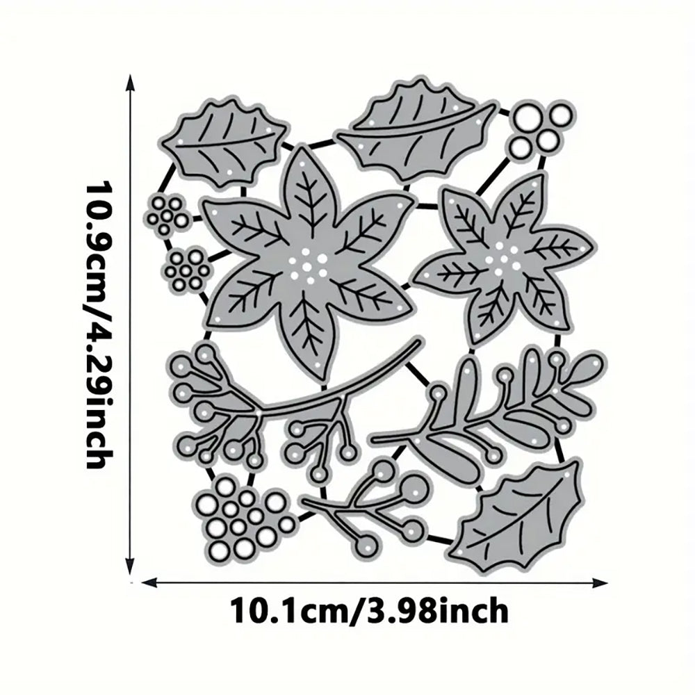 Montie's Craft Supplies Cutting Die - Poinsettia & Holly