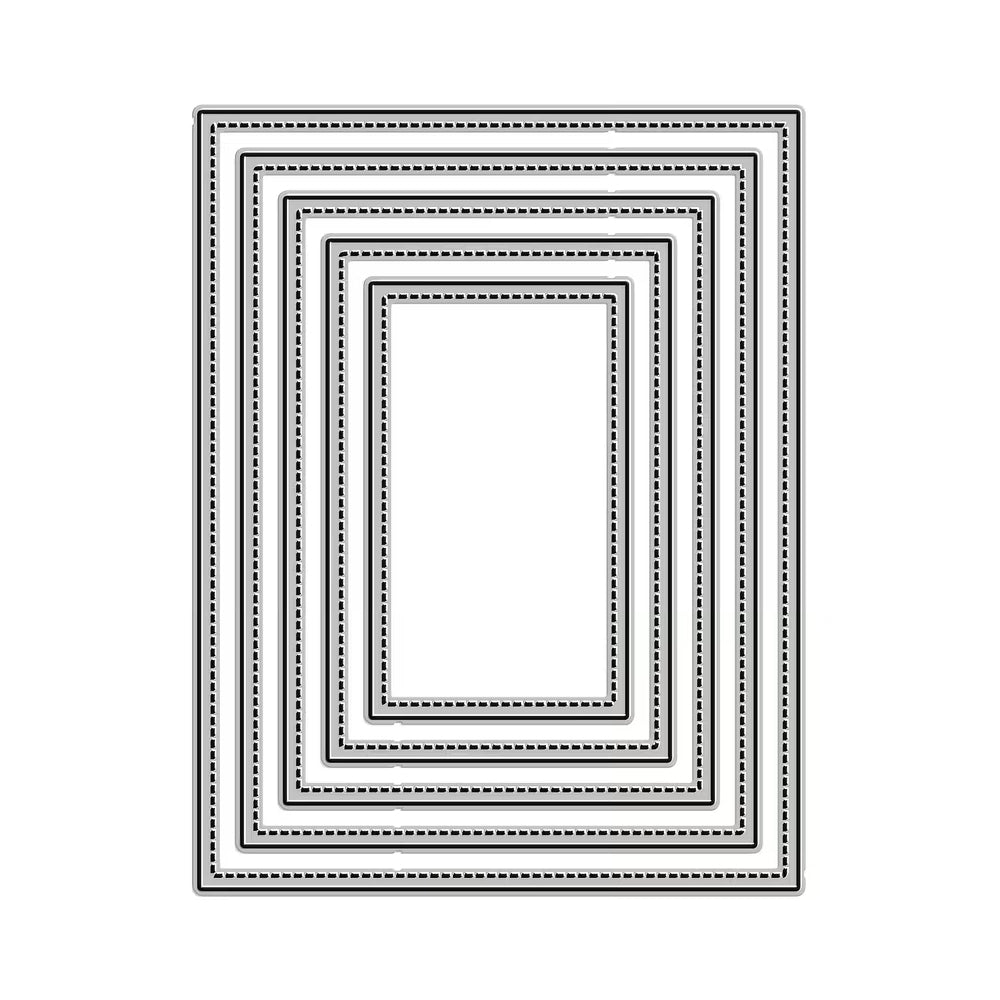 Montie's Craft Supplies Cutting Die Set - Stitched Rectangles