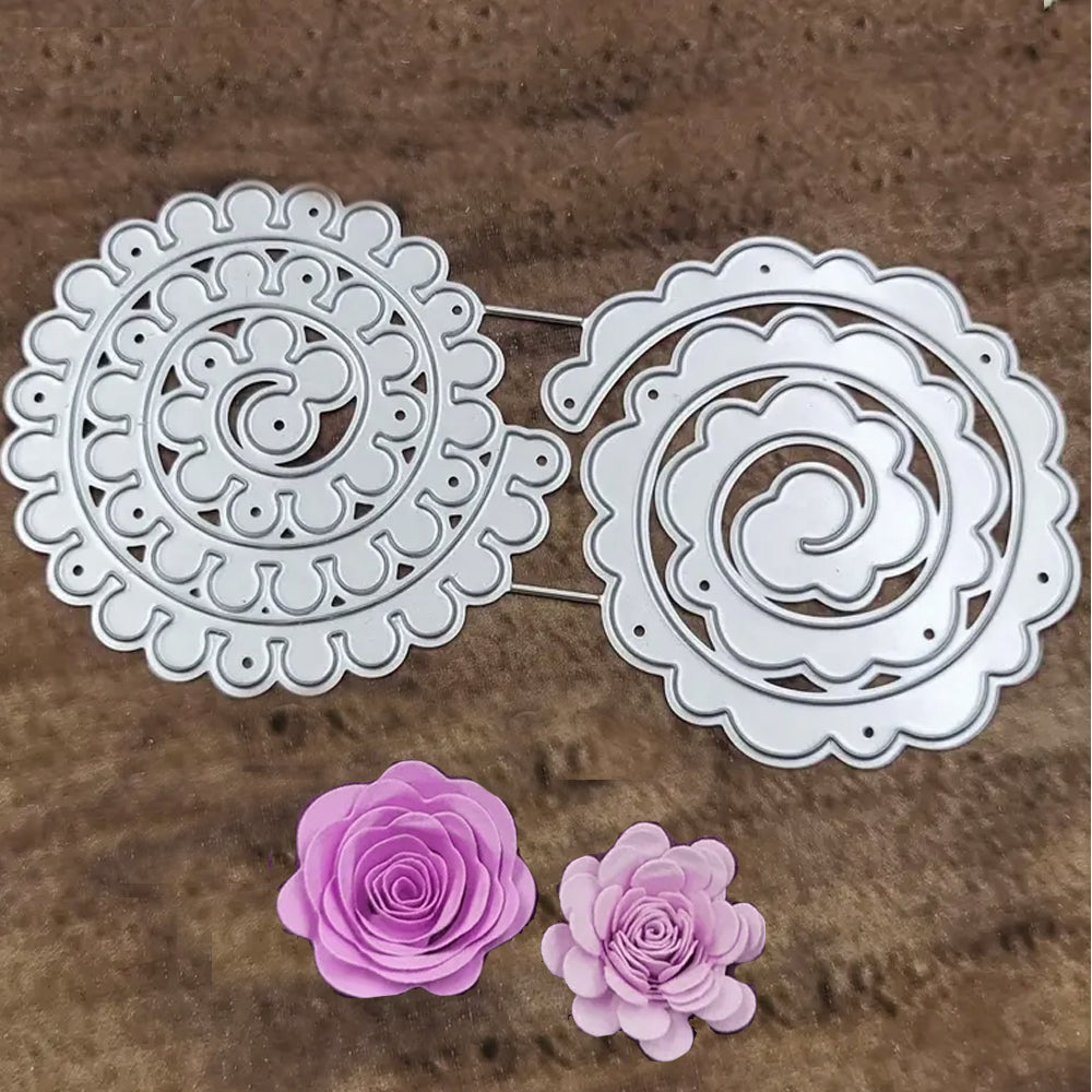 Montie's Craft Supplies Cutting Die Set - Roll Up Flowers