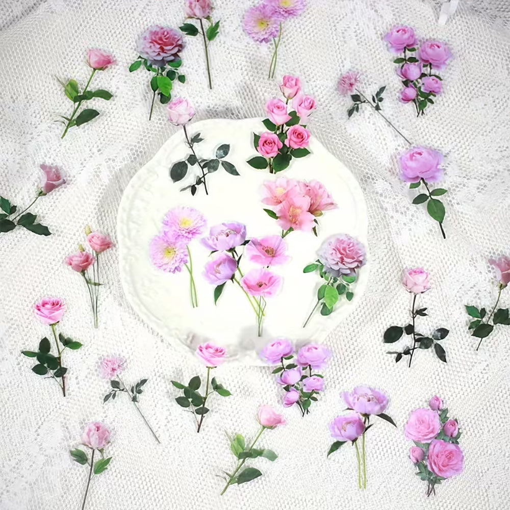 Montie's Craft Supplies Flower Stickers - Pink Flowers