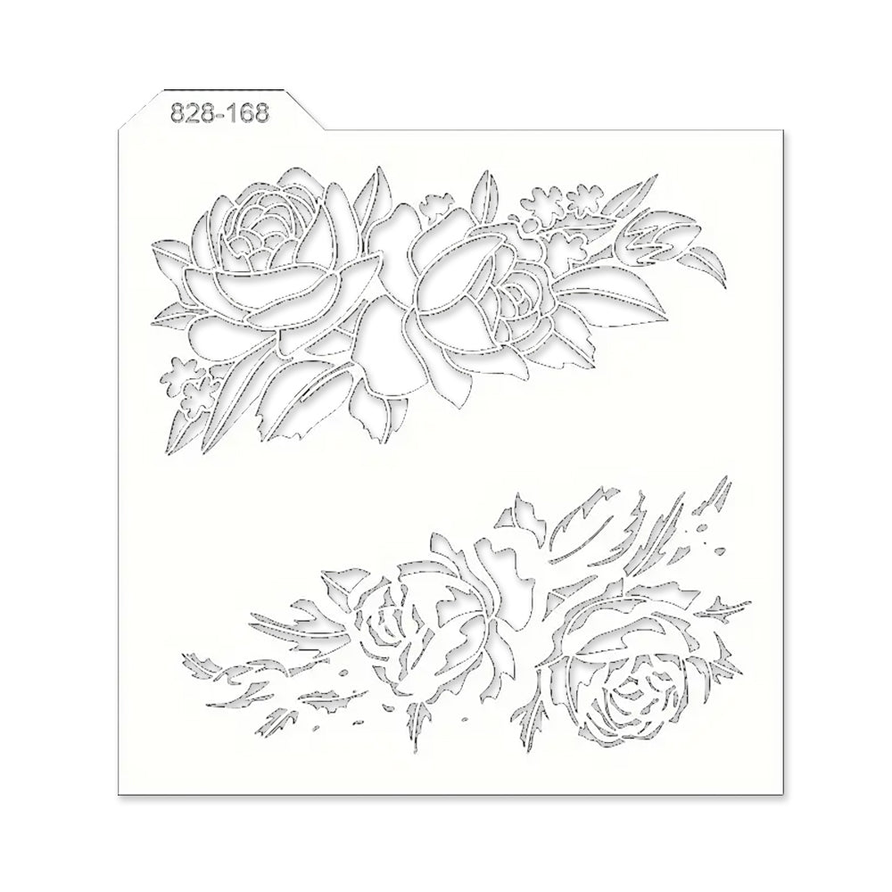 Montie's Craft Supplies Layering Stencil - Rose