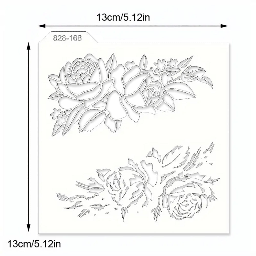 Montie's Craft Supplies Layering Stencil - Rose