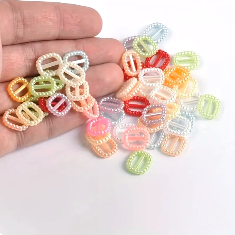 Montie's Craft Supplies - Ribbon Buckles Pearl Mixed