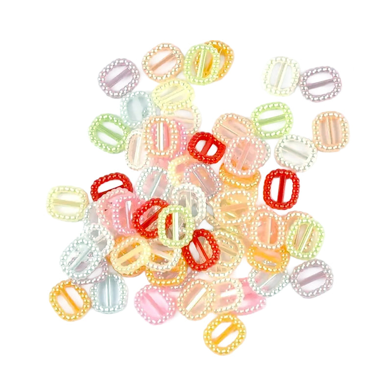 Montie's Craft Supplies - Ribbon Buckles Pearl Mixed Pack of 50
