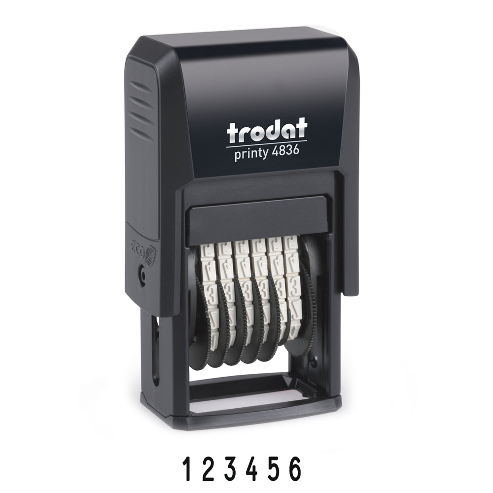 Trodat 4836 Self Inking Number Stamp - 3.8mm 6 Numbers