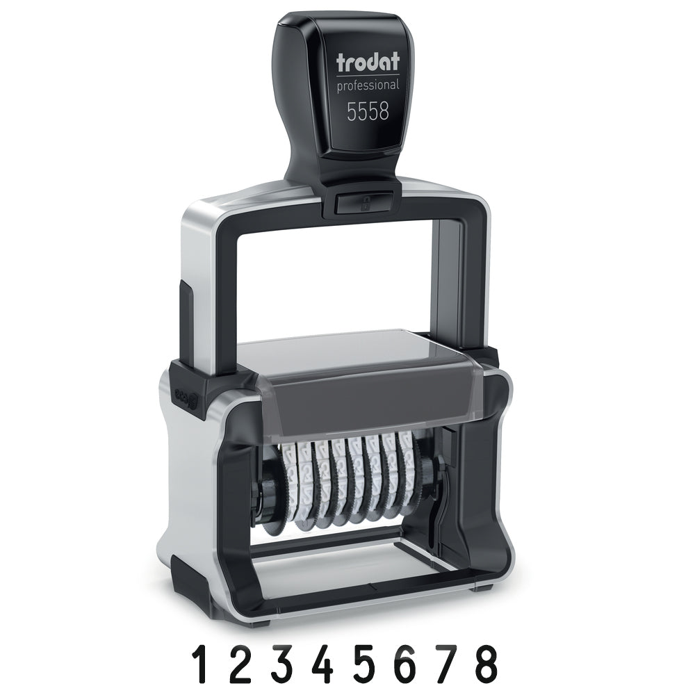 Trodat 5558 Self Inking Number Stamp - 5mm 8 Numbers