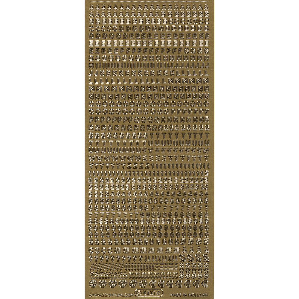 PeelCraft Stickers - Alphabet & Numbers - Tiny Plain Font PC1000