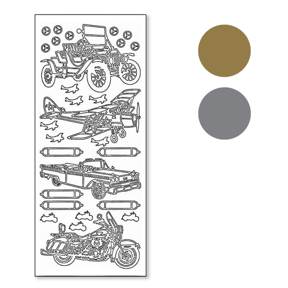 PeelCraft Stickers - Classic Cars & Plane PC1009