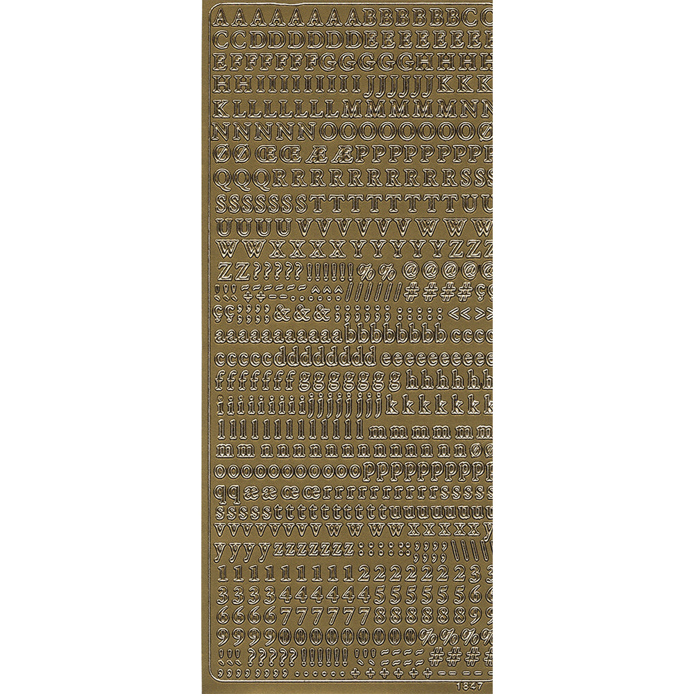 PeelCraft Stickers - Alphabet & Numbers - Small Serif Font PC1847