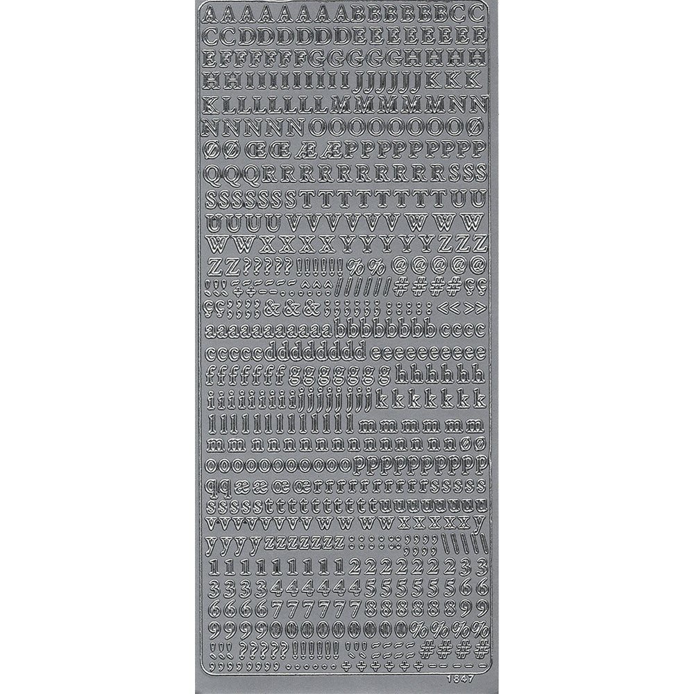 PeelCraft Stickers - Alphabet & Numbers - Small Serif Font PC1847