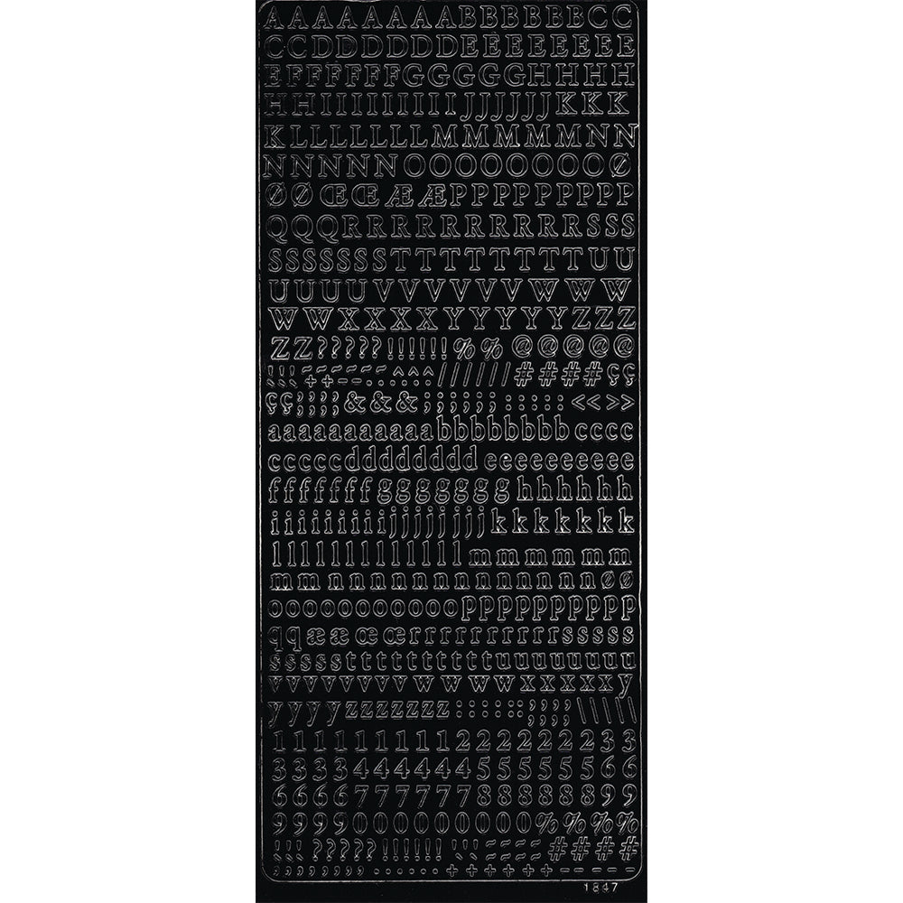 PeelCraft Stickers - Alphabet & Numbers - Small Serif Font PC1847