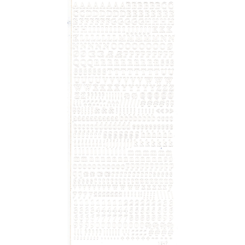 PeelCraft Stickers - Alphabet & Numbers - Small Serif Font PC1847