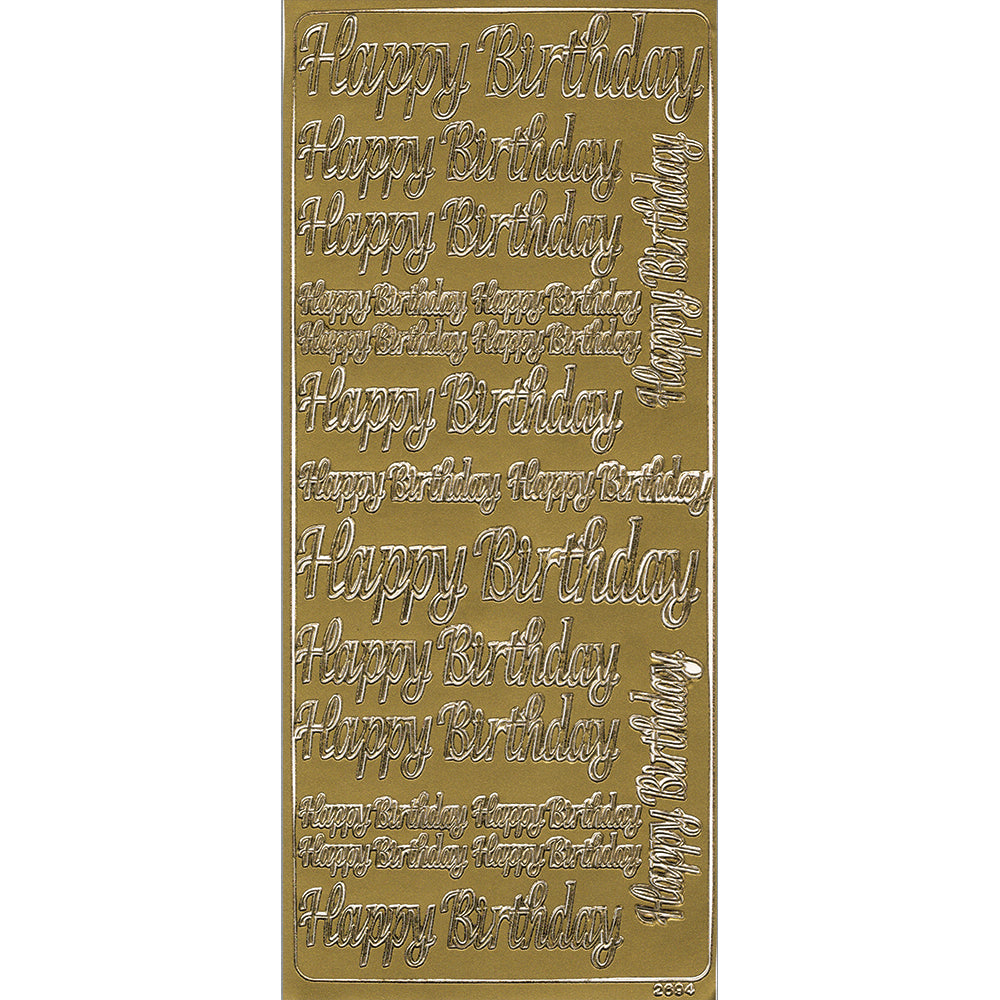 PeelCraft Stickers - Birthday Wording - Happy Birthday Calligraphy - Mixed Sizes PC2694