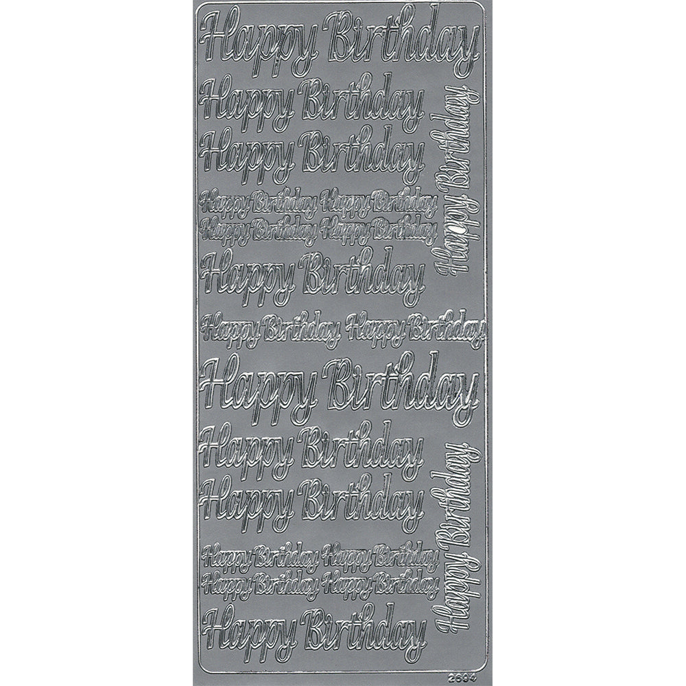 PeelCraft Stickers - Birthday Wording - Happy Birthday Calligraphy - Mixed Sizes PC2694