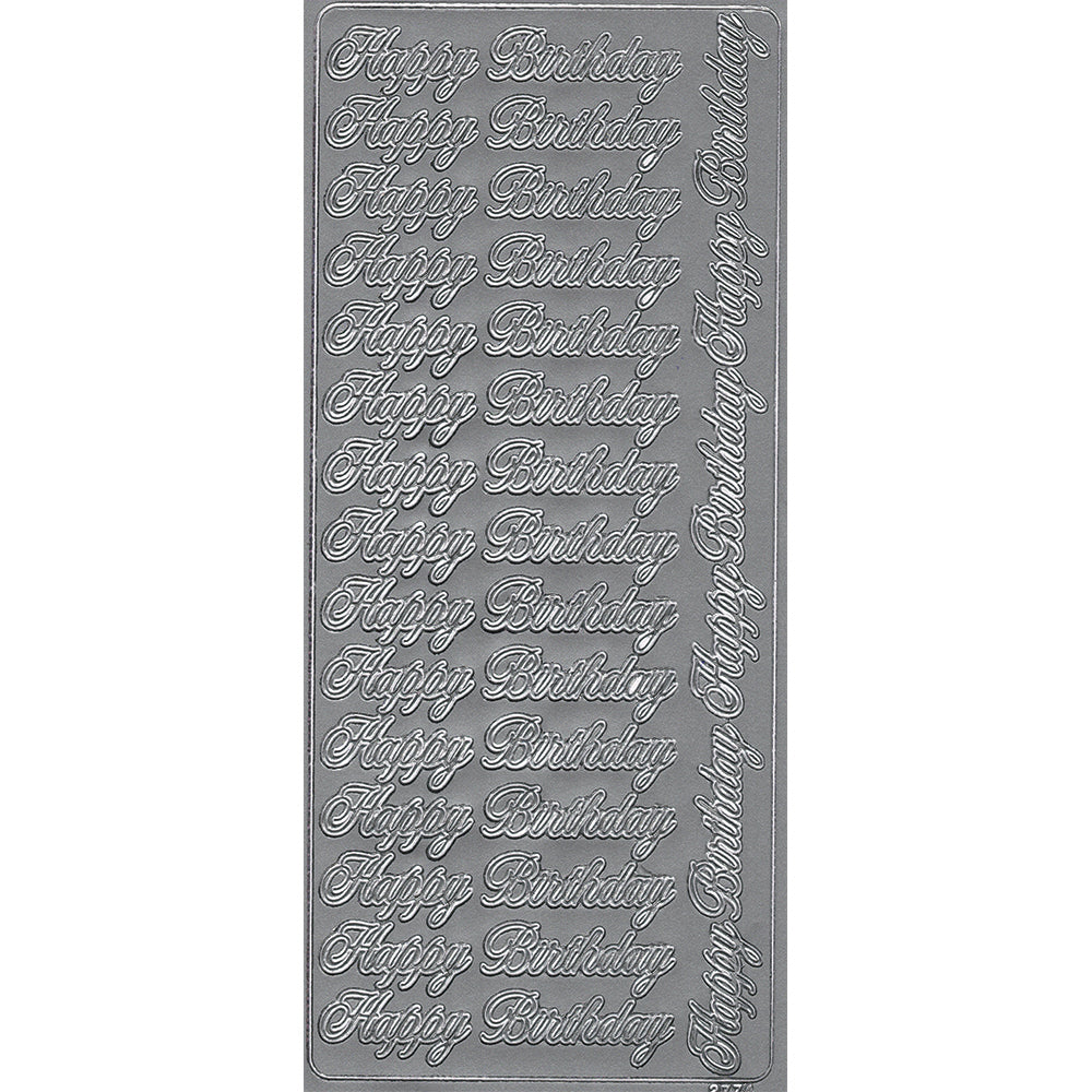 PeelCraft Stickers - Birthday Wording - Happy Birthday Curly Script PC2774