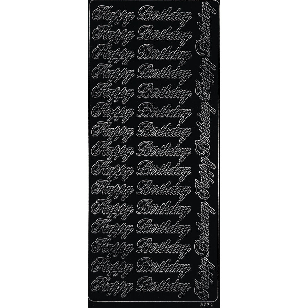 PeelCraft Stickers - Birthday Wording - Happy Birthday Curly Script PC2774