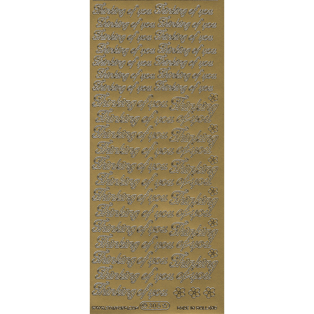 PeelCraft Stickers - Wording -  Thinking of You PC305