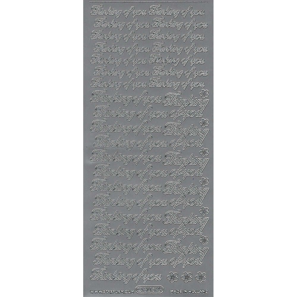 PeelCraft Stickers - Wording -  Thinking of You PC305