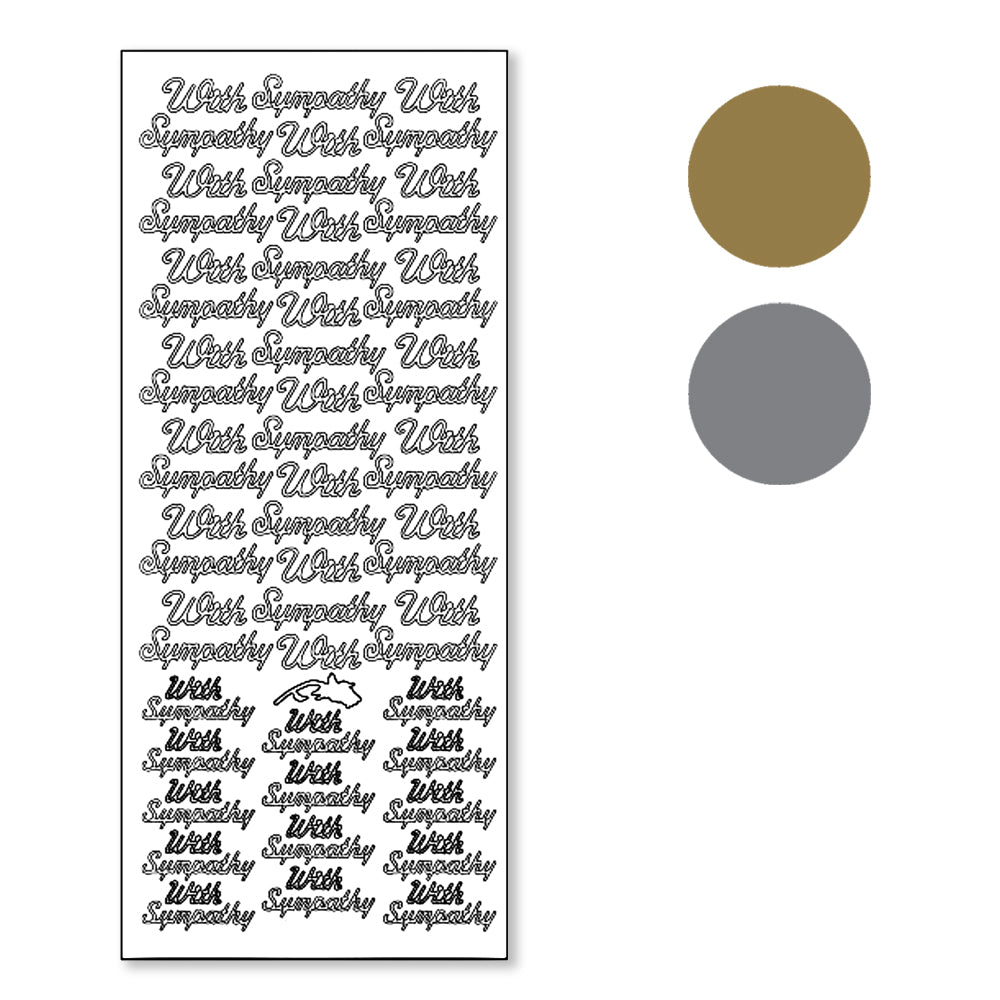 PeelCraft Stickers - Wording -  With Sympathy PC315