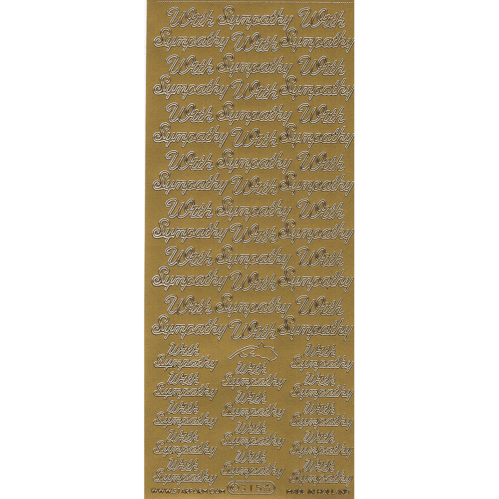PeelCraft Stickers - Wording -  With Sympathy PC315