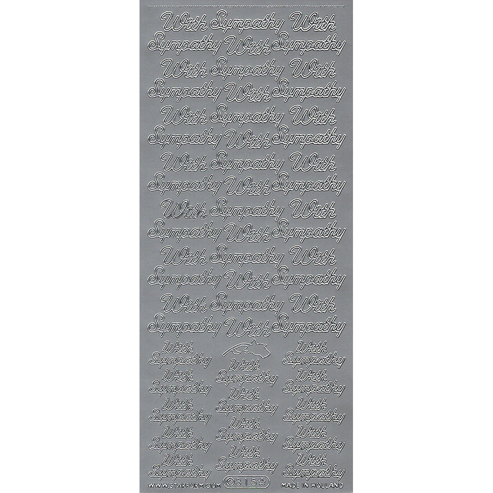 PeelCraft Stickers - Wording -  With Sympathy PC315