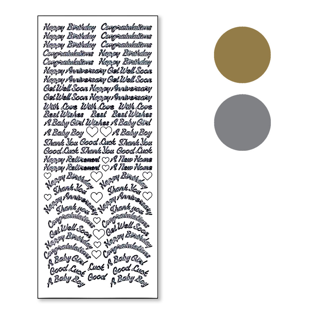 PeelCraft Stickers - Wording -  Mini Script Greetings PC324