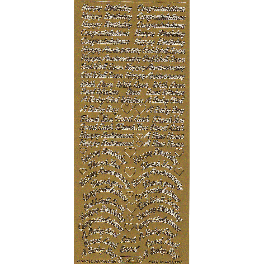 PeelCraft Stickers - Wording -  Mini Script Greetings PC324