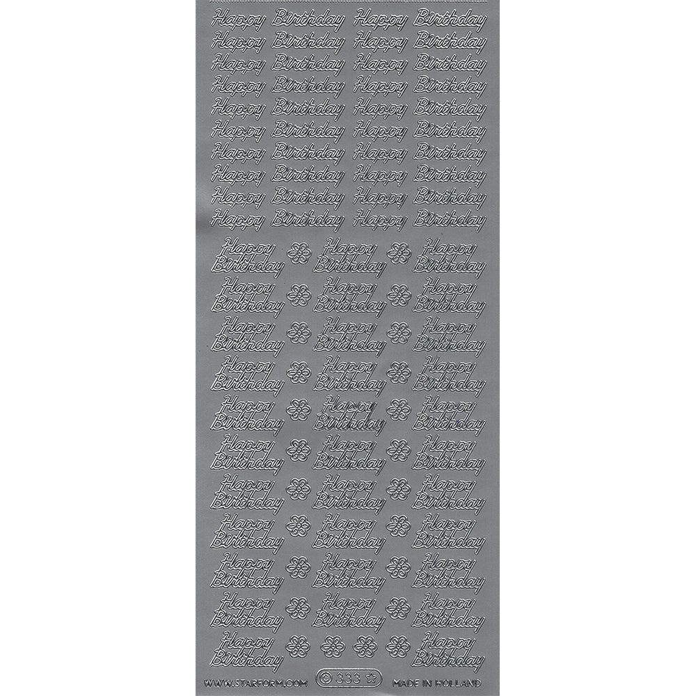 PeelCraft Stickers - Birthday Wording - Happy Birthday Mini PC333