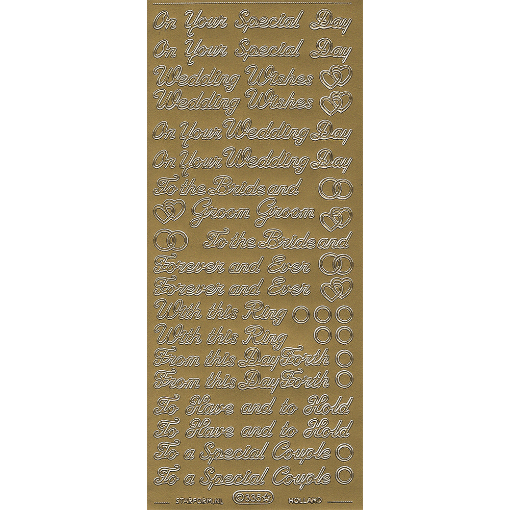 PeelCraft Stickers - Wording - On Your Special Wedding Day PC335