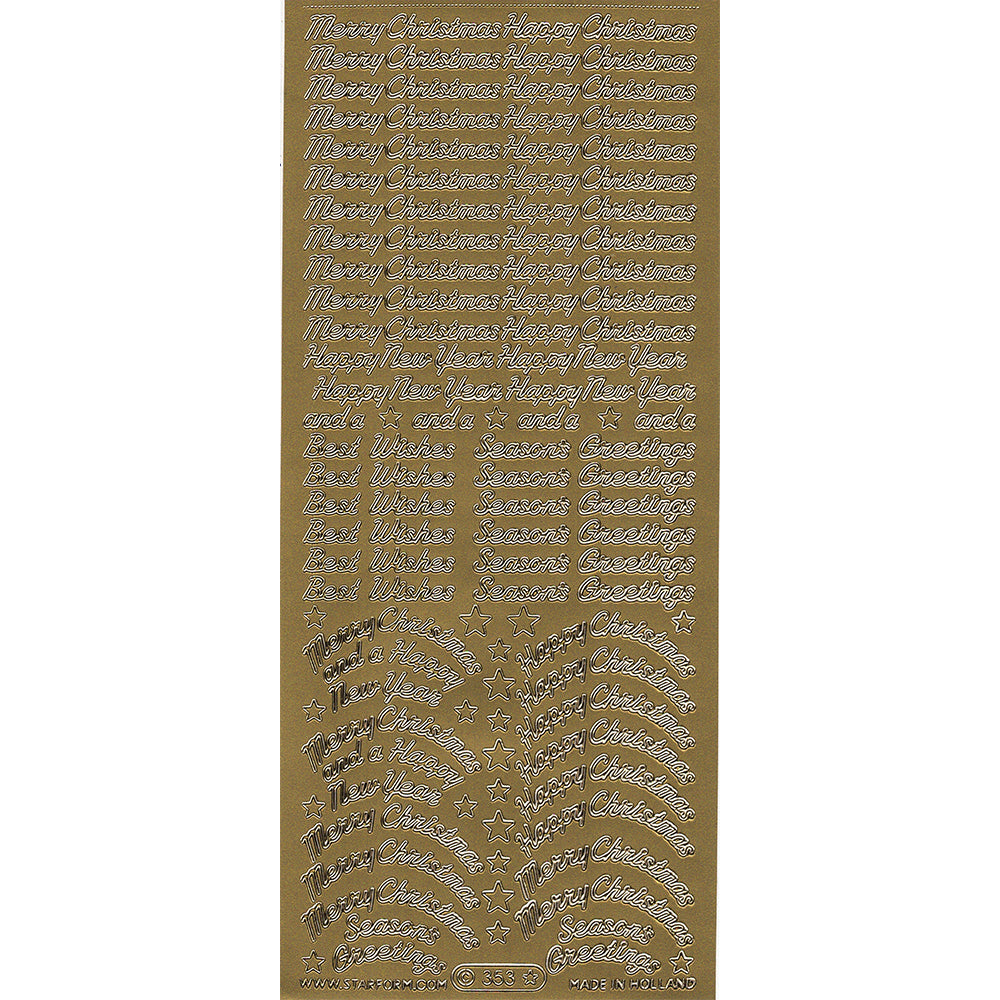 PeelCraft Stickers - Christmas Wording - Mini Christmas Greetings - PC353