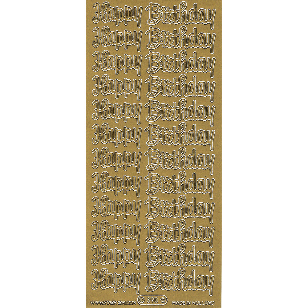 PeelCraft Stickers - Birthday Wording - Happy Birthday Rounded PC390